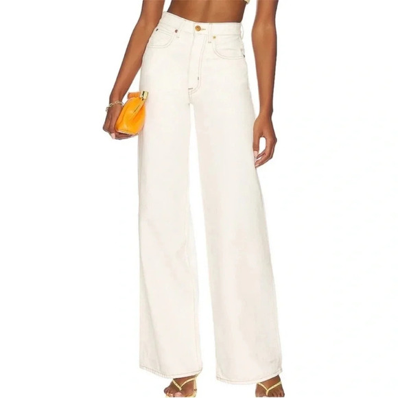SLVRLAKE EVA wide leg  denim in Natural White - Picture 3 of 15